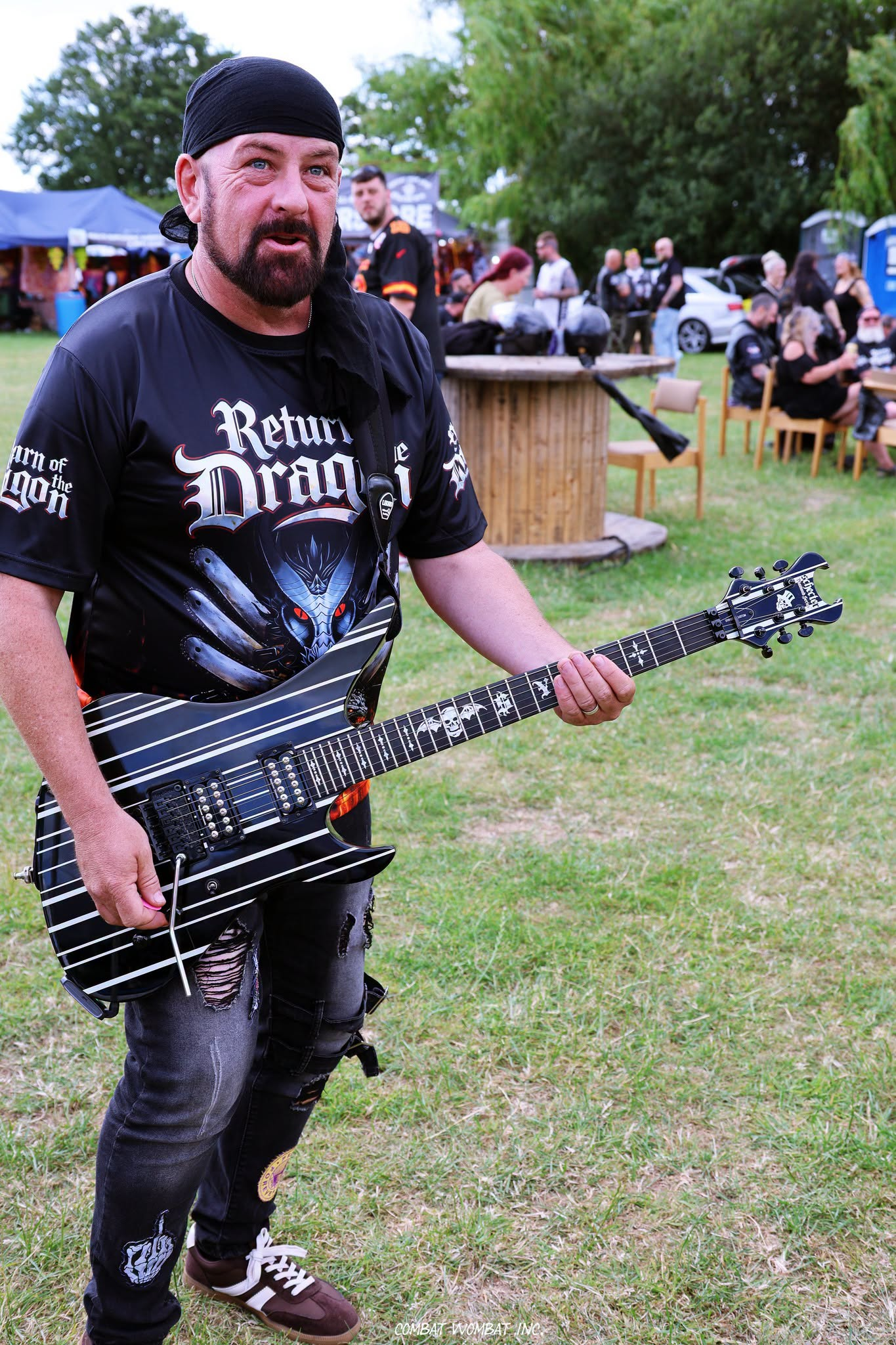 Neil Sparkles performing live with an electric guitar