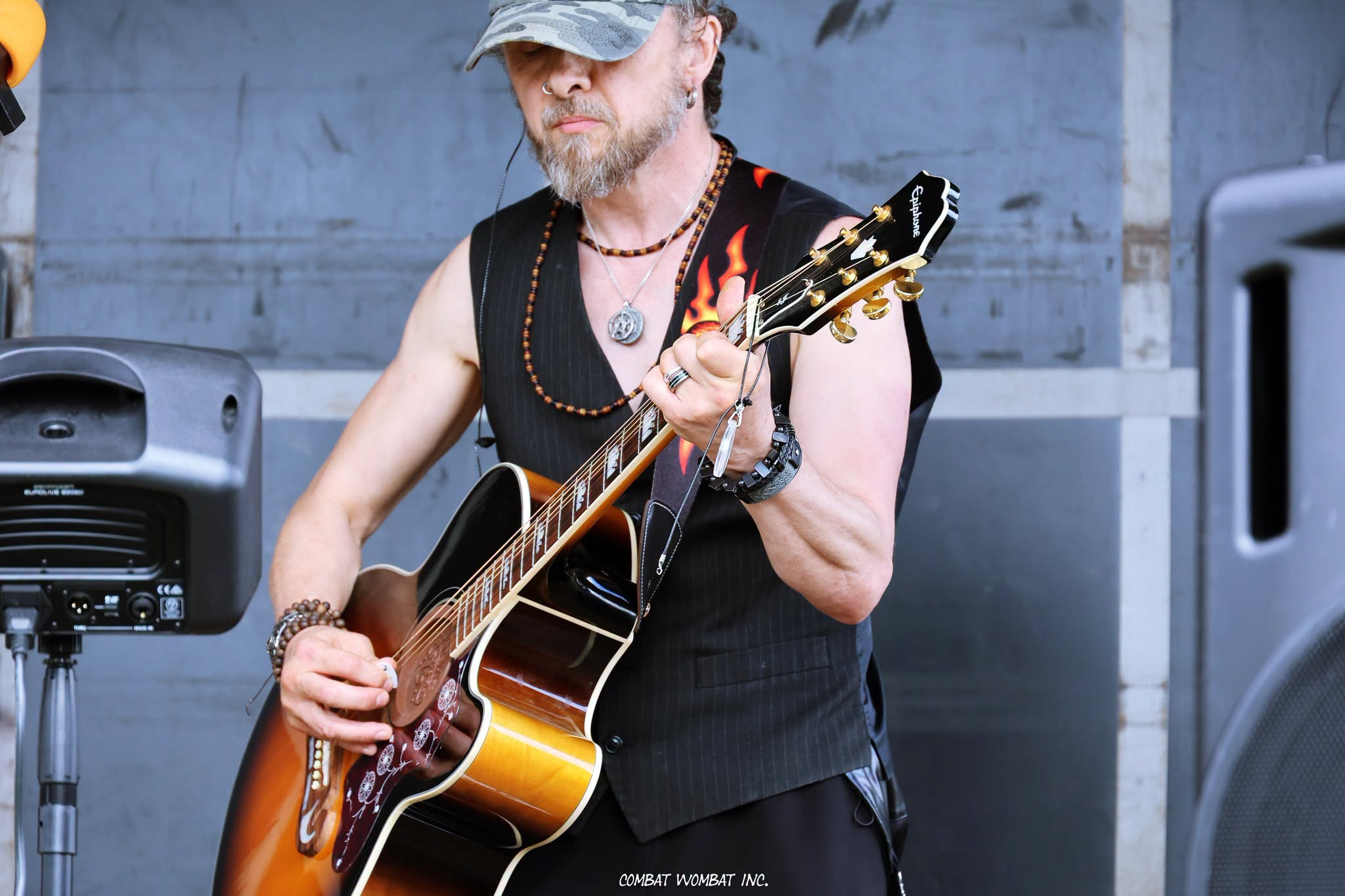 Finnegan Wake performing live with an acoustic guitar